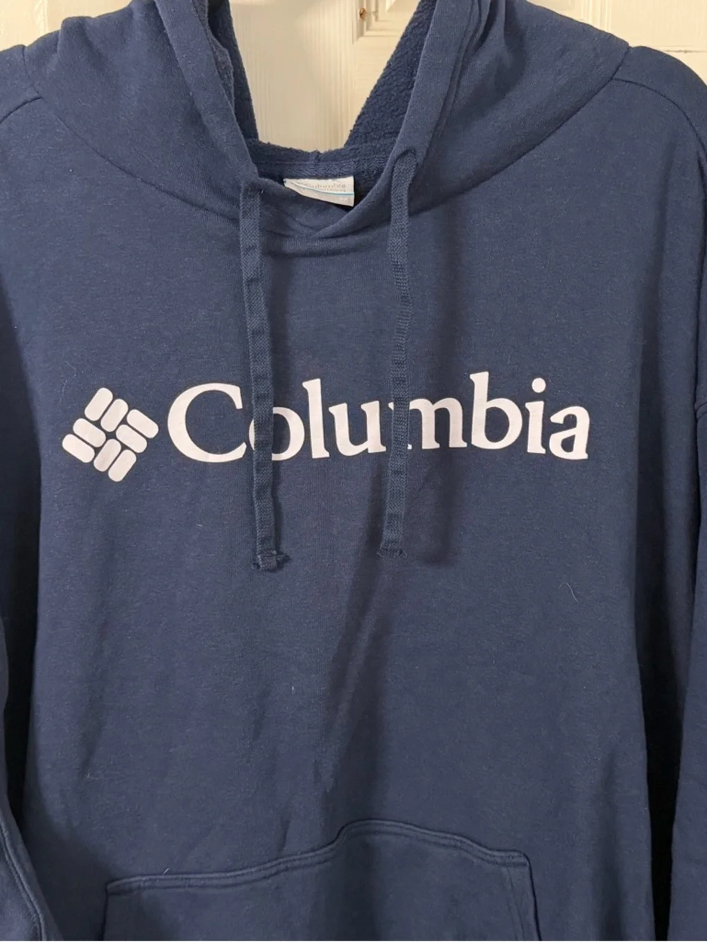 Columbia Navy Pullover Hoodie with White Logo - Picture 3 of 5
